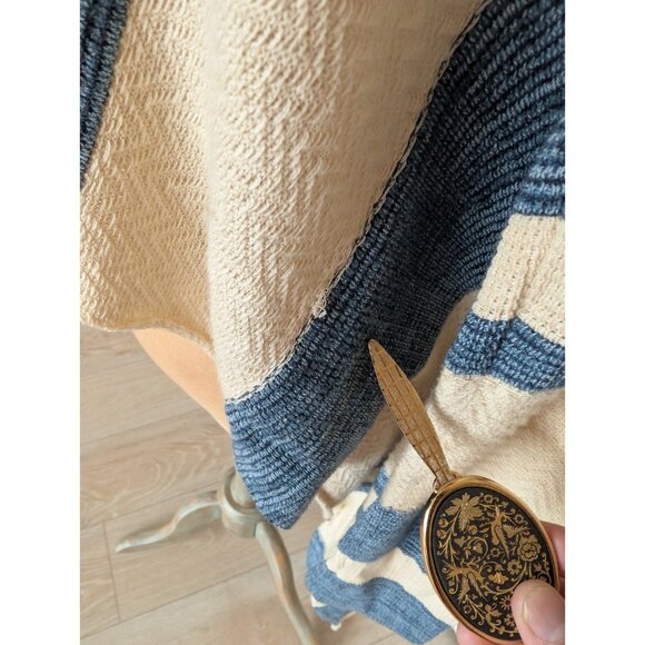 Ralph Lauren Women's Cotton Silk Knit Striped Open Shawl Long Cardigan Size Larg - Picture 10 of 14